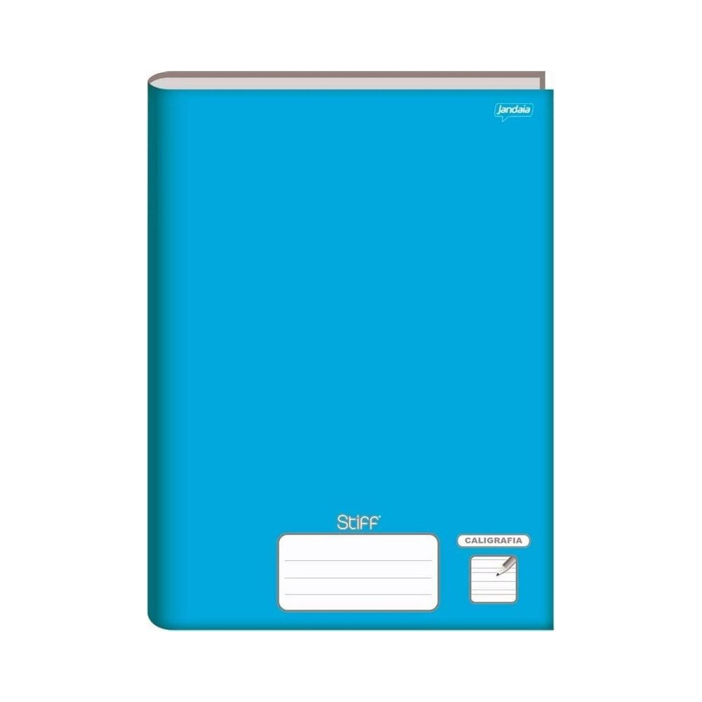 Caderno de Caligrafia Brochura Capa Dura Azul Stiff Jandaia 200mm x 275mm 96 folhas Unit&aacute;rio