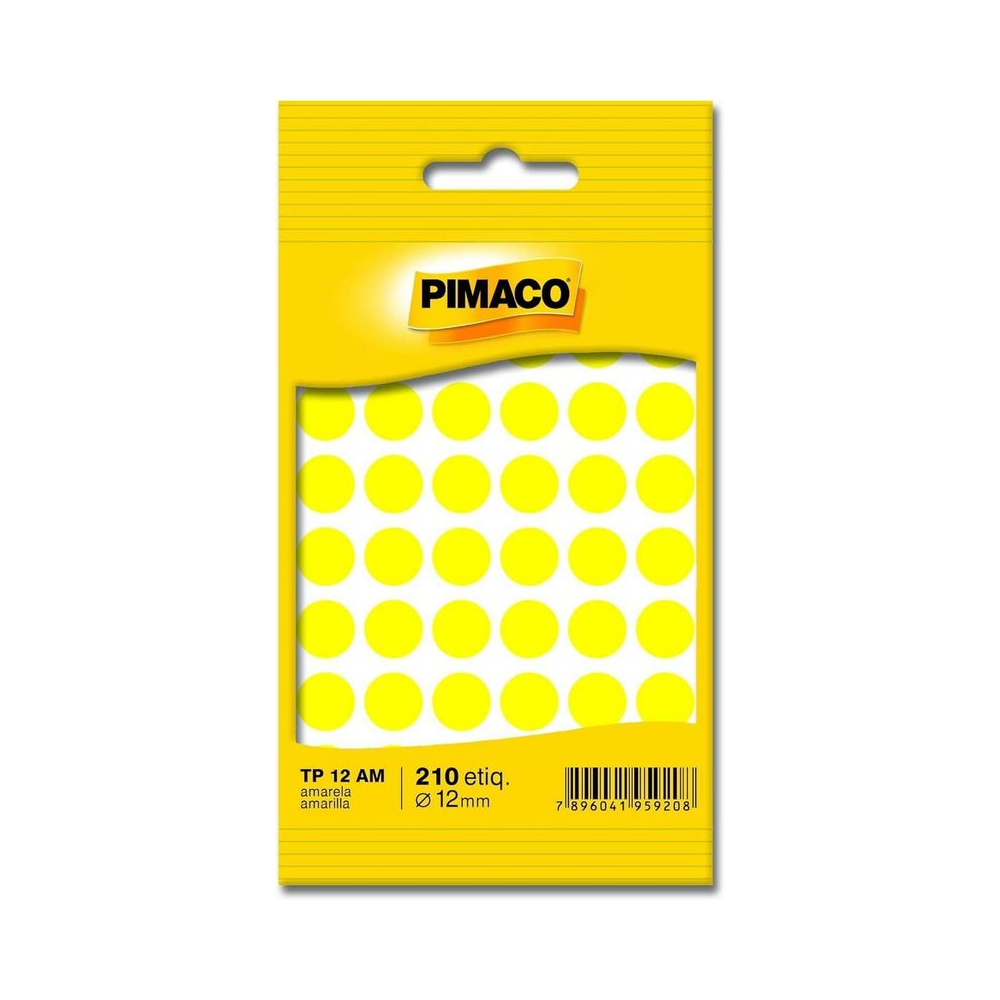 Etiqueta Multiuso 12mm Pimaco Redonda Amarela