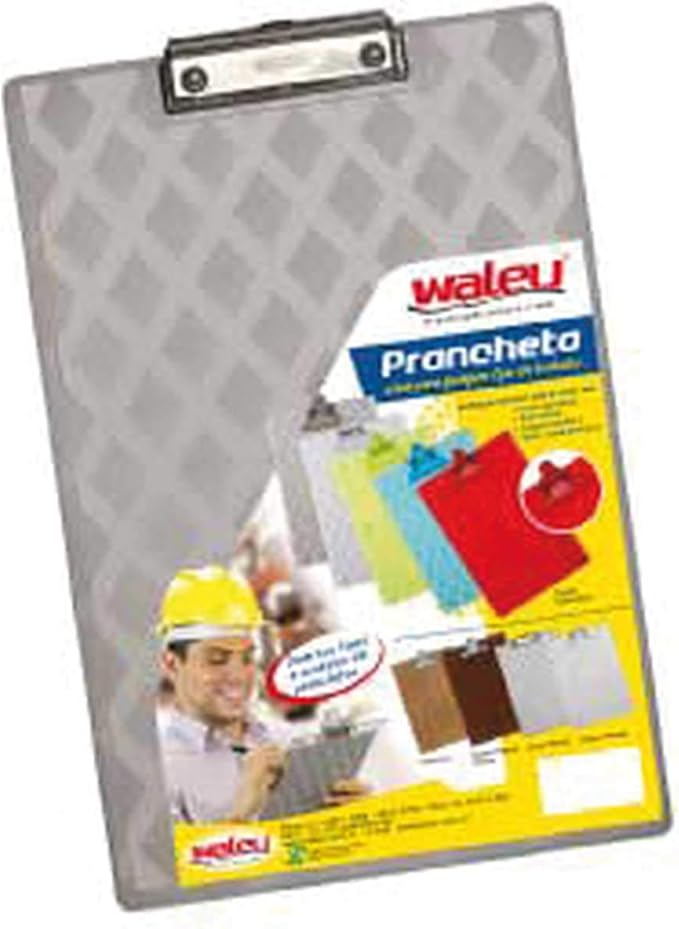 Prancheta Pl&aacute;stica Of&iacute;cio Luxo Maxcril Fum&ecirc; com Fecho em A&ccedil;o Inox