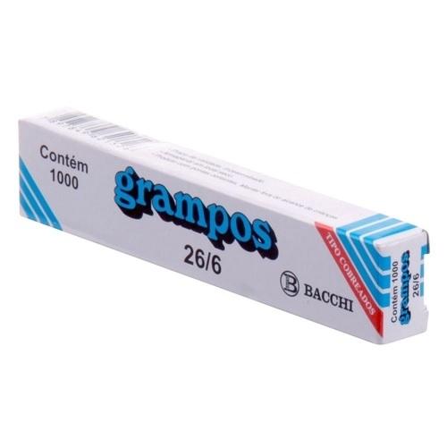 Grampos Tipo Cobreados 26/6 Bacchi 1000 unidades