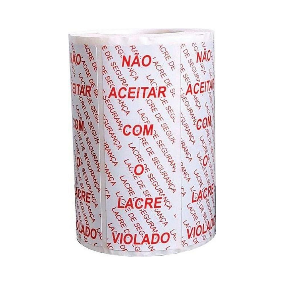 Etiqueta Lacre Seguran&ccedil;a 100x35mm Reval Colorido 500 unidades