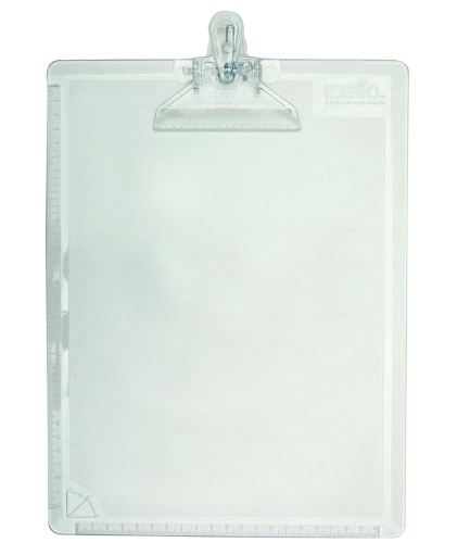 Prancheta Acrílica Ofício Dello Prendedor Plástico Cristal