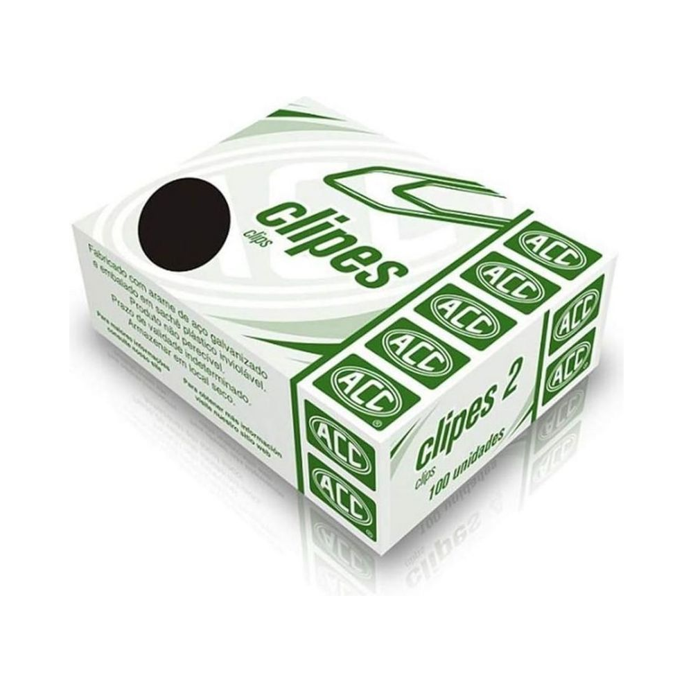 Clipe Galvanizado A&ccedil;o M&eacute;dio ACC Caixa com 100 Unidades Prateado