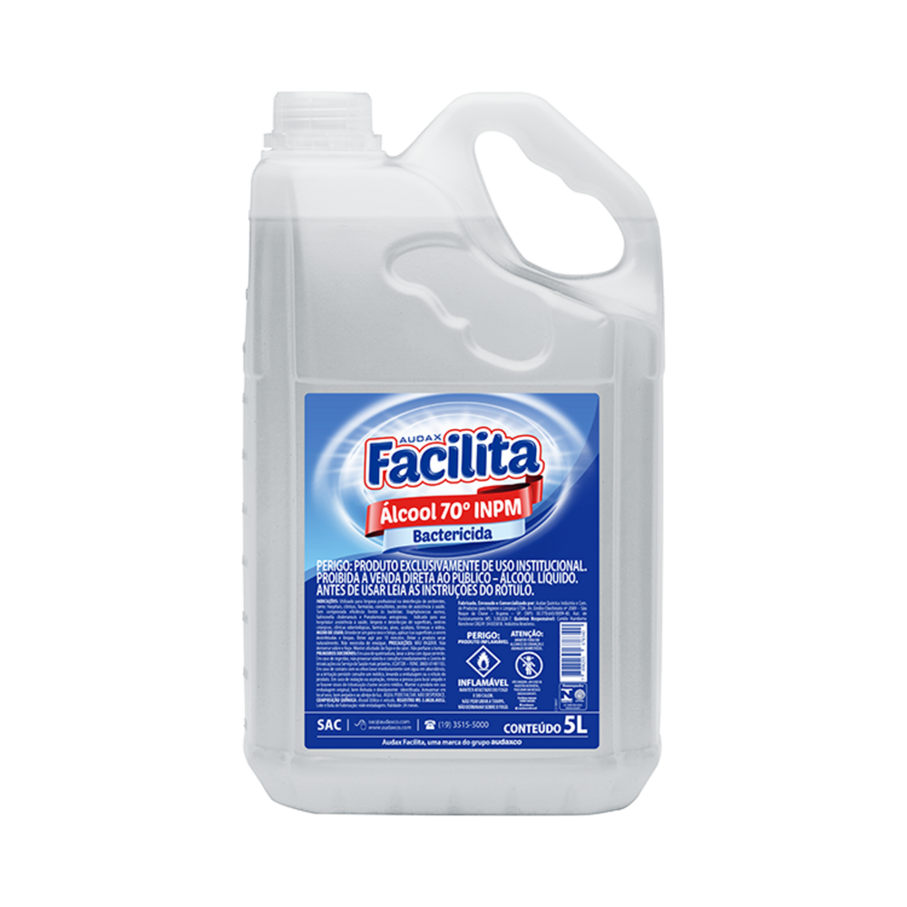 &Aacute;lcool L&iacute;quido 70&ordm; Audax Facilita 5L