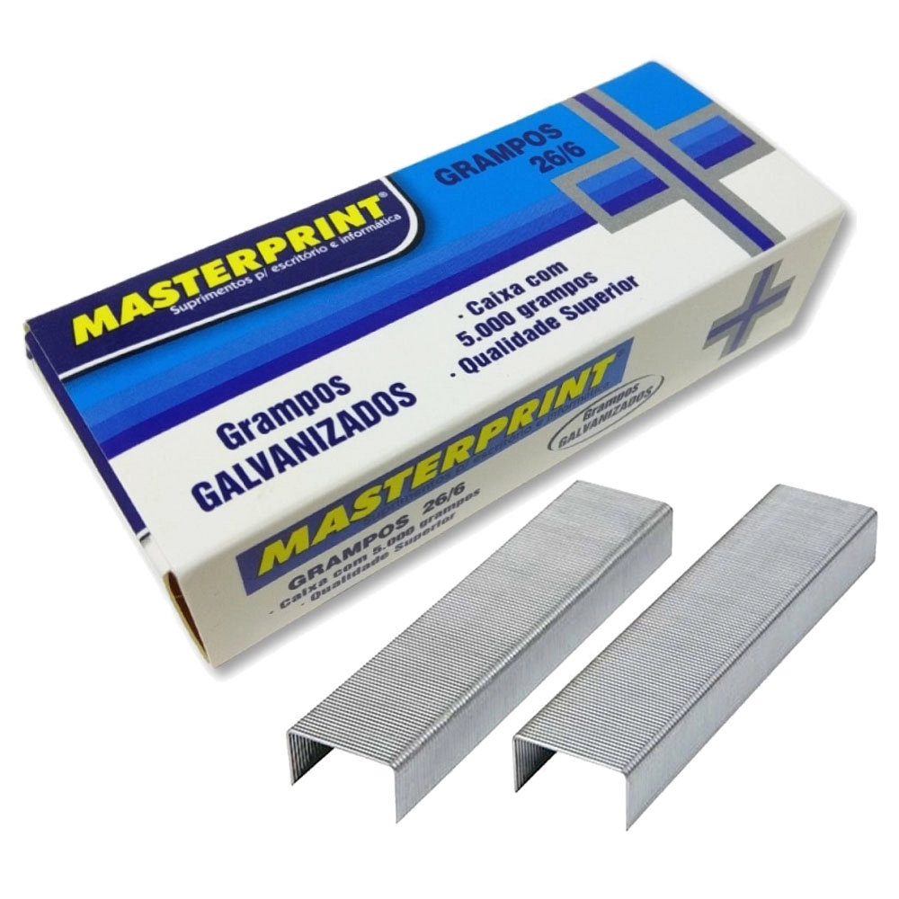 Grampos Galvanizados 26/6 Masterprint 5000 unidades