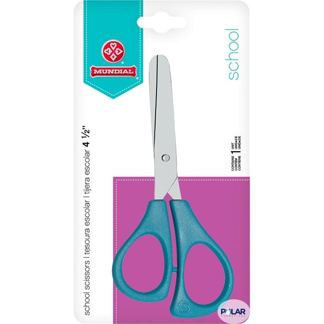 Tesoura Escolar 4" 1/8 Mundial Cores Sortidas Unit&aacute;ria