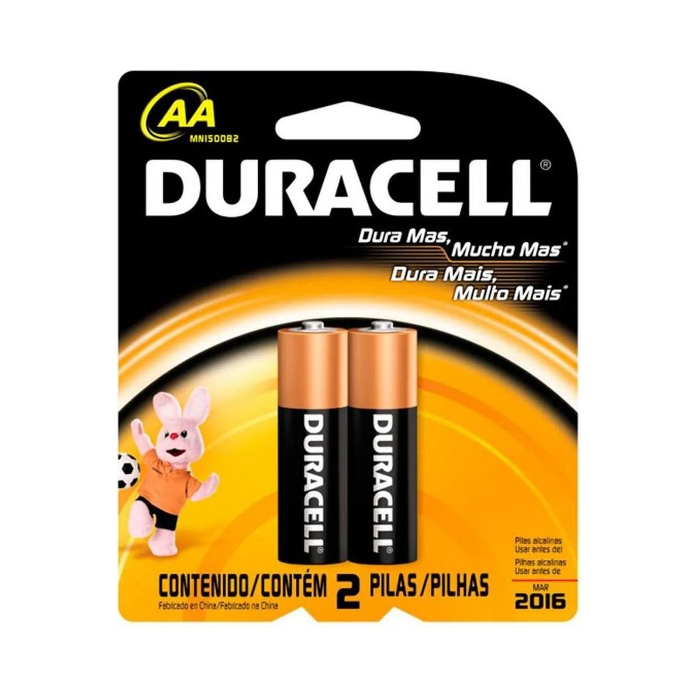 Pilhas Alcalinas AA 1.5V Duracell 2 unidades