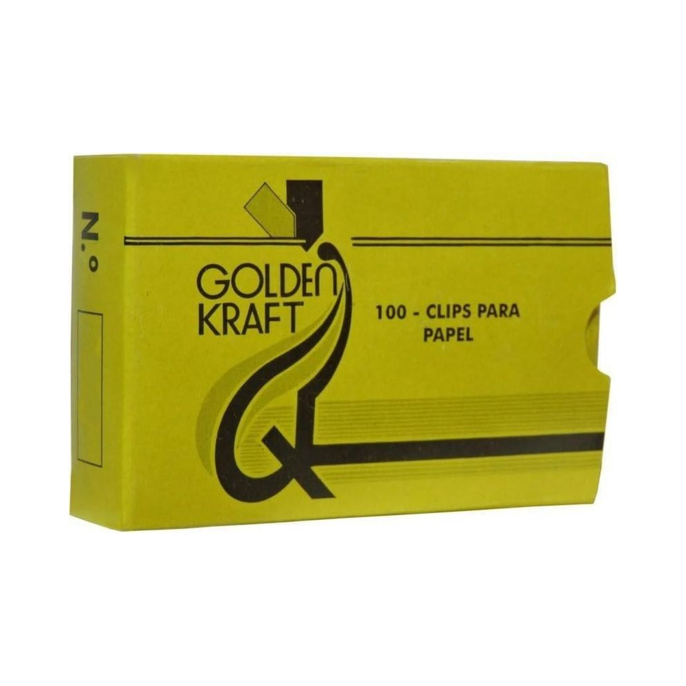 Clips para Papel Galvanizado 2/0 Golden Kraft Caixa com 100 Unidades