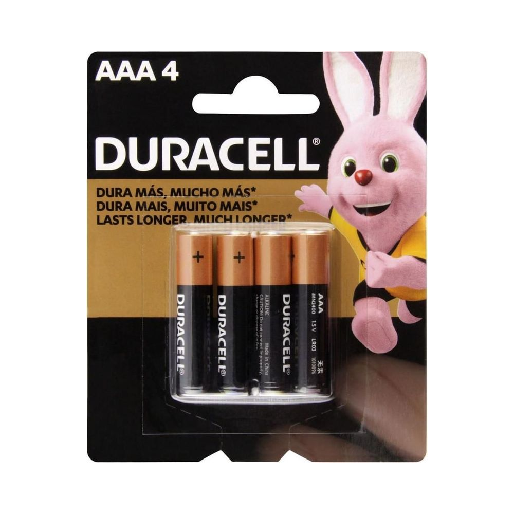Pilhas Alcalinas AAA 1.5V Duracell 4 unidades