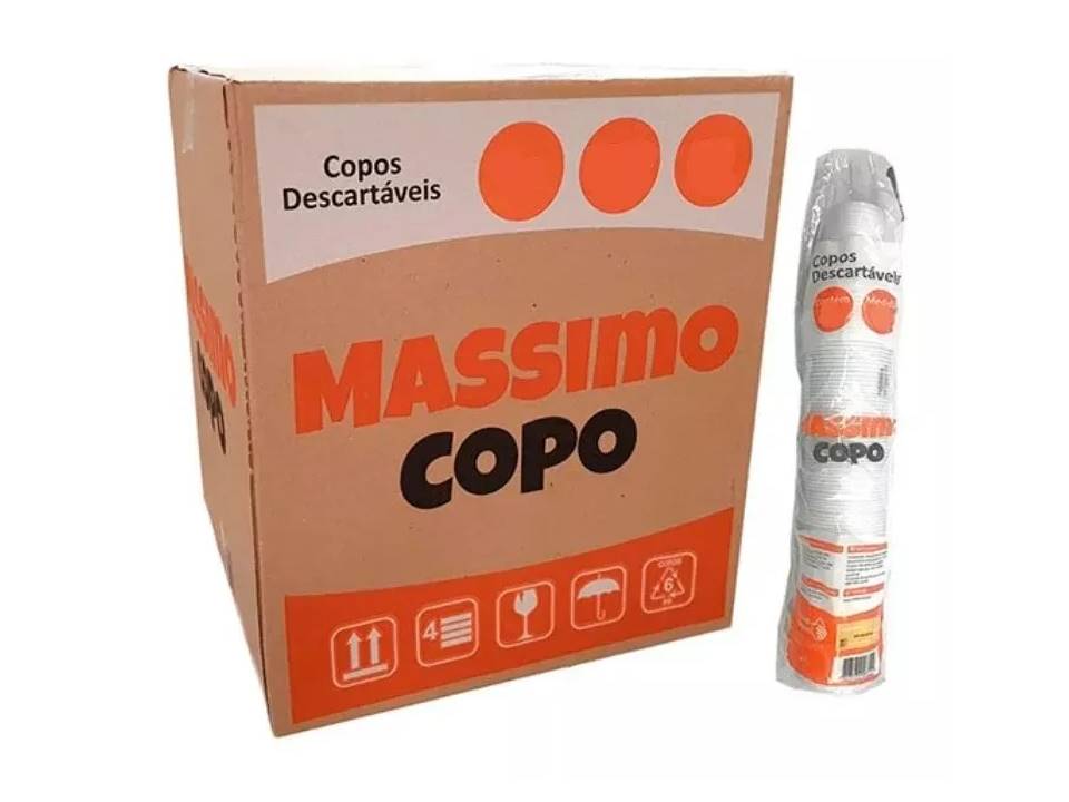 Copo Descart&aacute;vel Branco Massimo 180ml 2500 unidades