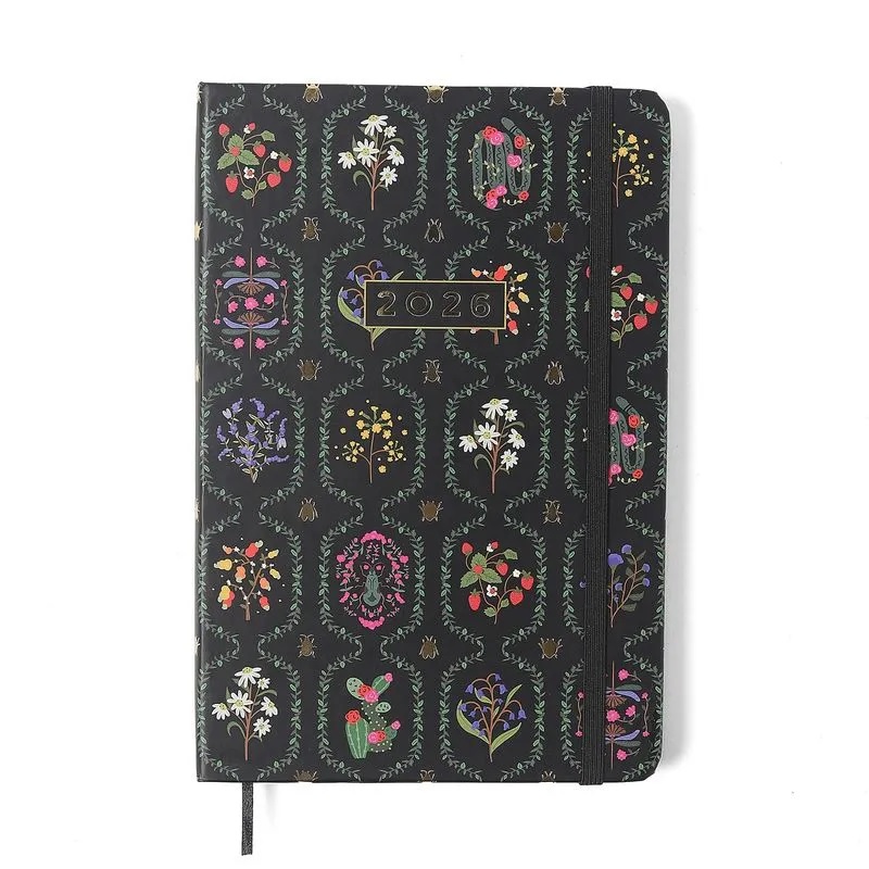 Agenda Planner Semanal Anotações Cicero 2026 Jardim Preto 14x21cm