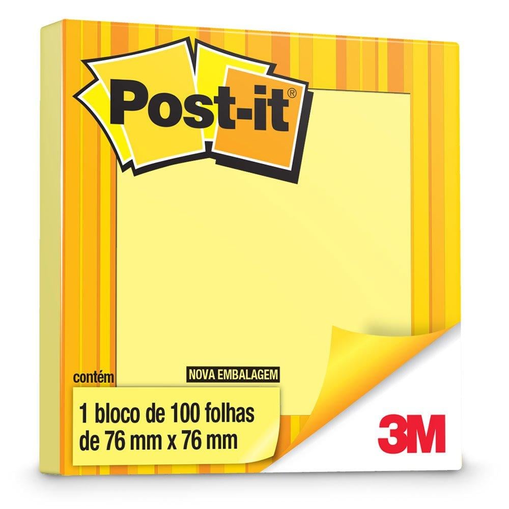 Notas Adesivas Post-it 100 folhas 76mm x 76mm Amarelo Can