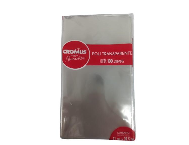 Embalagem para Alimentos Cromus Politransparente 100 Unidades 11cm x 19.5cm