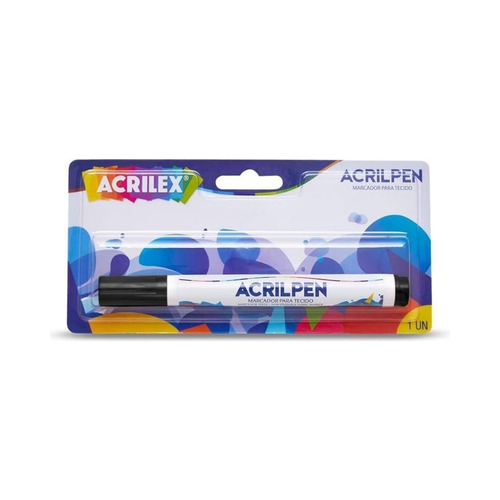 Caneta para Tecido Acrilpen Acrilex Preto