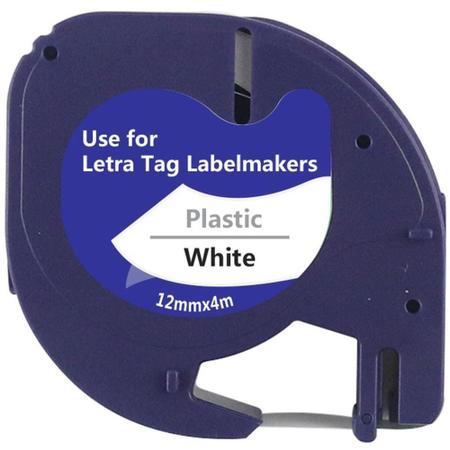 Fita para Rotulador Eletrônico 12 mm x 4 m 91201 Preto e Branco-Masterprint