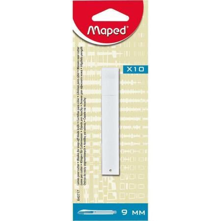 L&acirc;minas para Estilete 9mm Maped A&ccedil;o Inoxid&aacute;vel Cinza com 10 Unidades