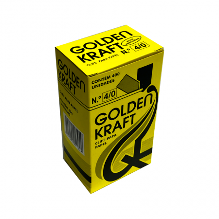 Clips para Papel 4/0 Golden Kraft com 400 unidades