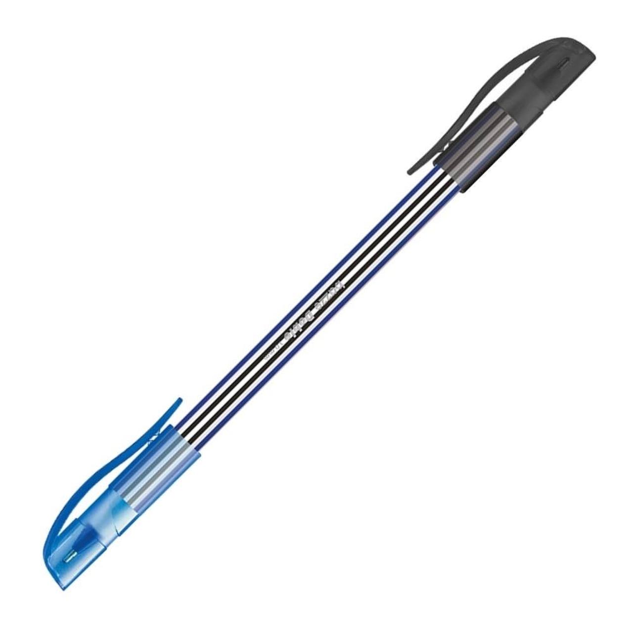 Caneta Esferogr&aacute;fica Bazze Doble 1.0 Azul-Preto 1.0mm Ponta Dupla Tris