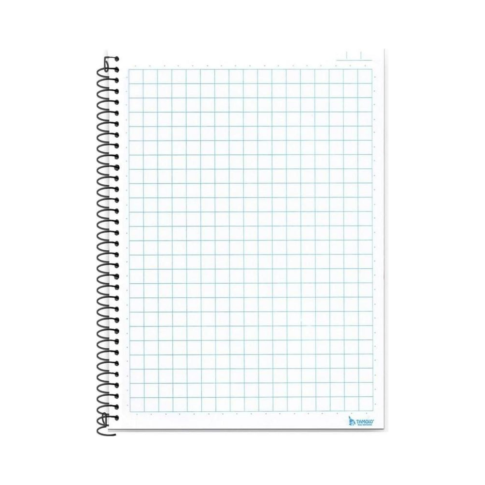 Caderno Quadriculado 1x1cm Espiral Capa Dura Preta Tamoio 275mm x 200mm 96 folhas