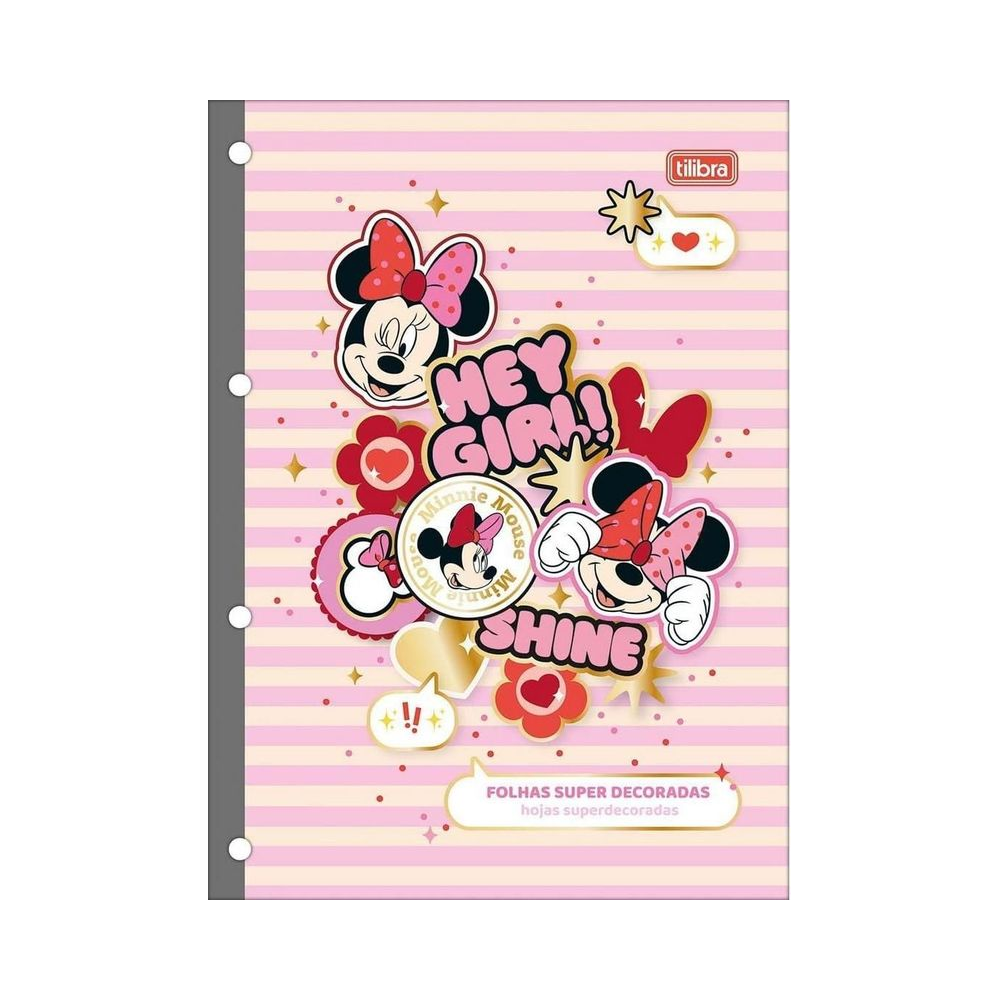 Bloco de Fich&aacute;rio Papel 20x27,5cm Tilibra Multicor Minnie