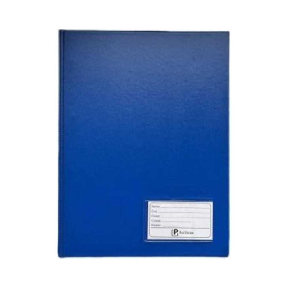 Pasta Cat&aacute;logo Pl&aacute;stica Of&iacute;cio 50 Envelopes Polibras Azul