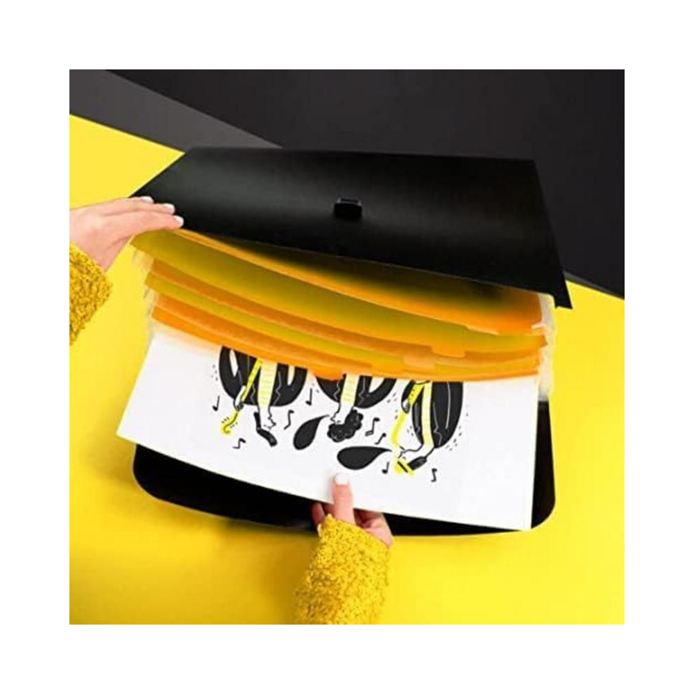 Pasta Sanfonada A4 12 divis&otilde;es DAC Preta 330mm x 240mm