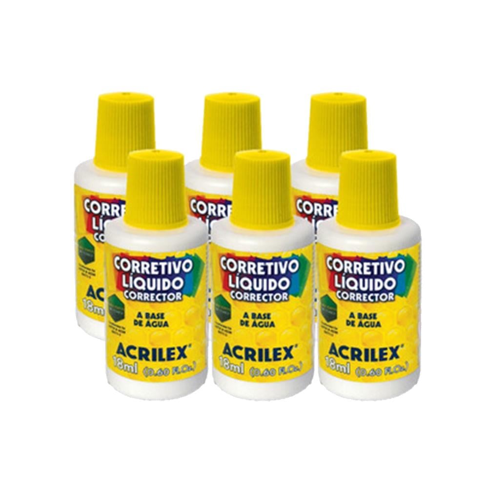 Corretivo L&iacute;quido Acrilex 18ml 6 unidades