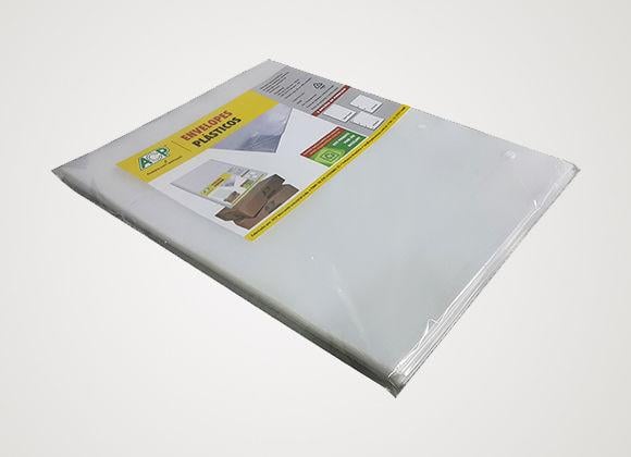 ENVELOPES PLASTICOS TAMANHO OFICIO 4 FUROS 015 ACP
