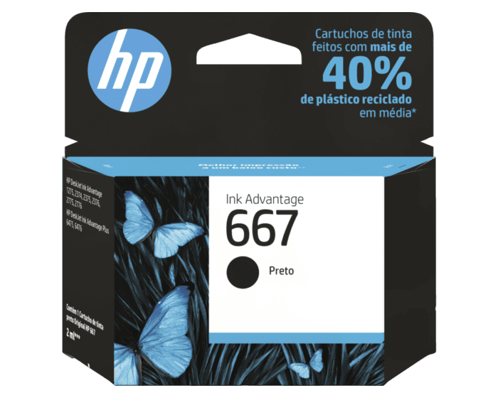 Cartucho Ink Advantage 667 HP Preto 2ml