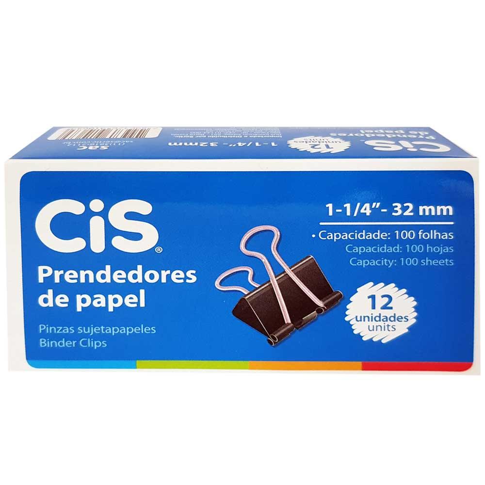 Prendedor de Papel 32mm 100 folhas CIS 12 unidades
