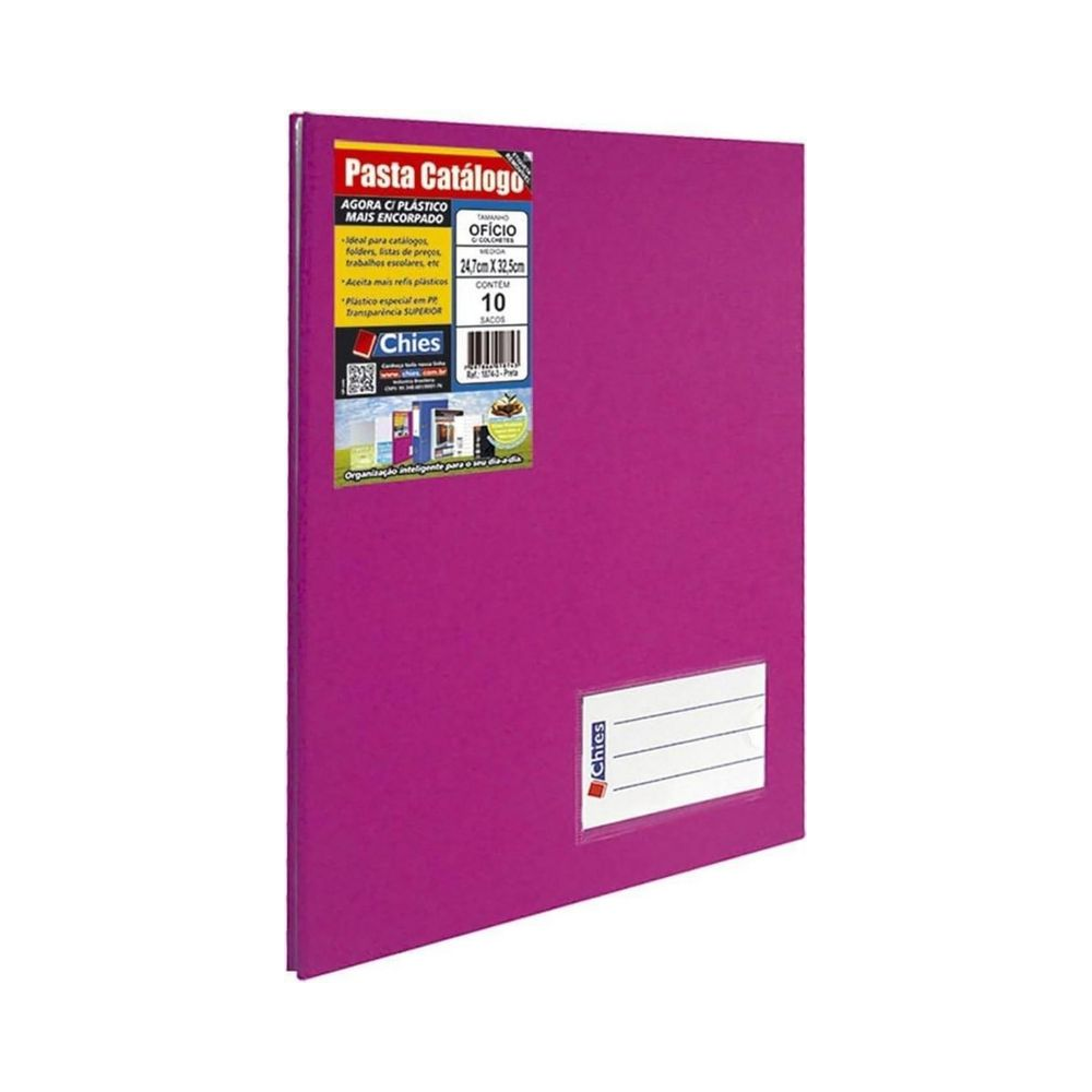 Pasta Cat&aacute;logo Pl&aacute;stica 24,7 cm x 33 cm Chies Rosa