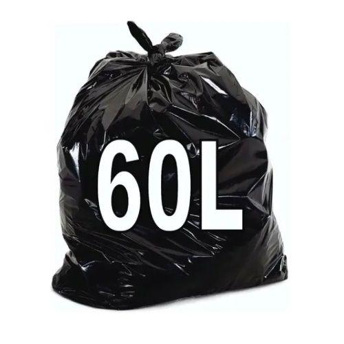 Saco de Lixo Preto 60 litros 60x70 100 unidades