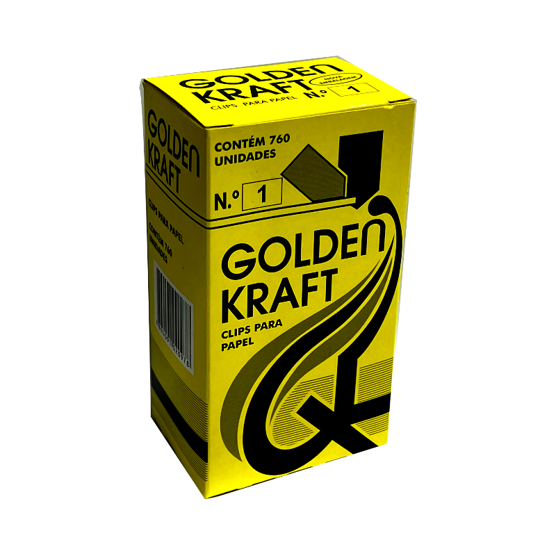 Clips para Papel nº 1 Golden Kraft com 760 unidades