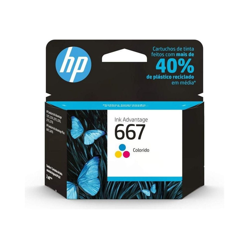 Cartucho Ink Advantage 667 HP Colorido 2ml