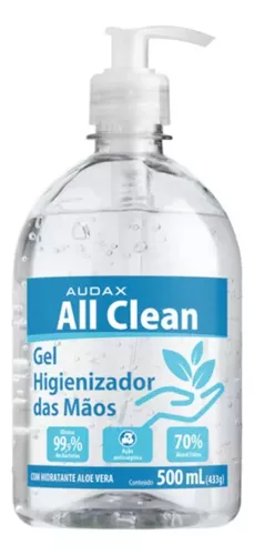 Álcool Gel All Clean 500ml Aloe Vera Audax