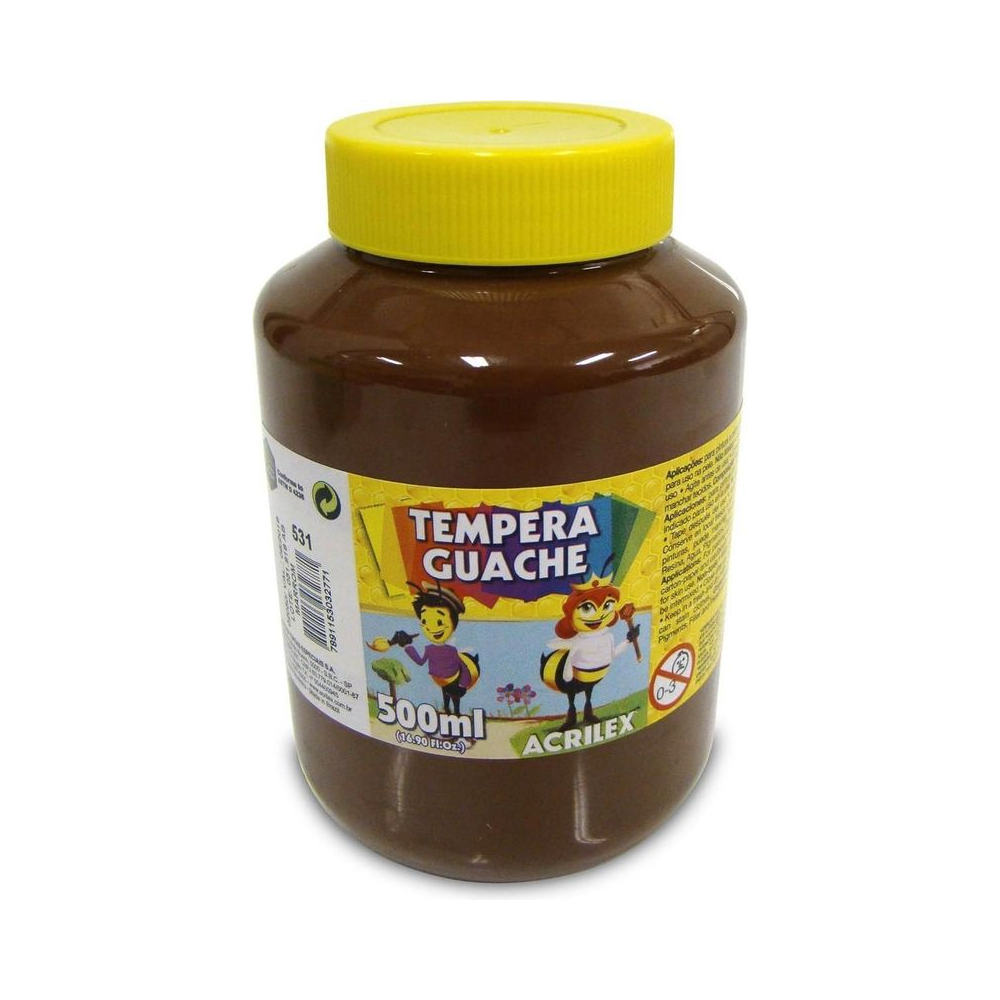 Tinta Guache 500ml Marrom Acrilex