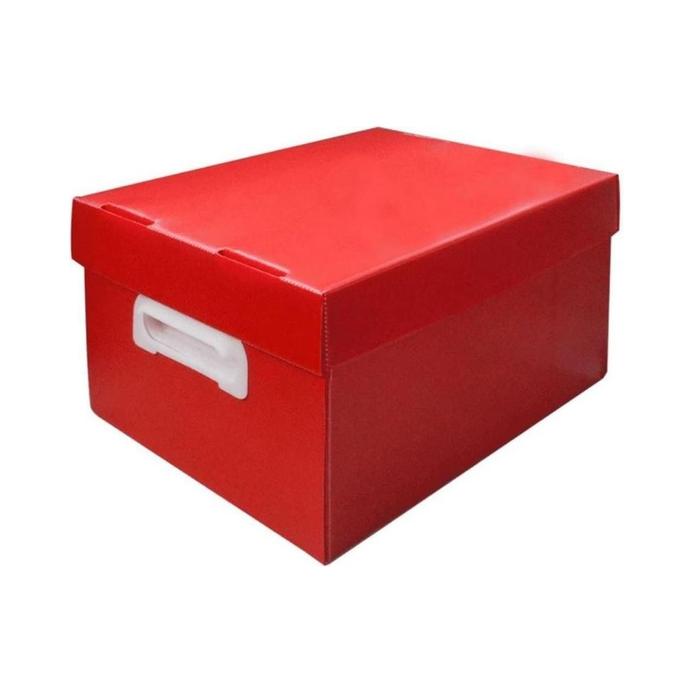 Caixa Organizadora Pl&aacute;stico The Best Box M Polibras Vermelha