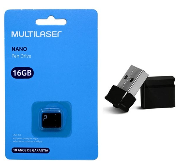 Pen Drive Nano USB 2.0 Multilaser 16GB