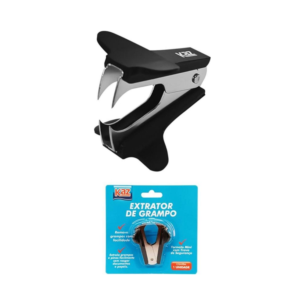 Extrator de Grampos com Trava de Seguran&ccedil;a A&ccedil;o Kaz Ergon&ocirc;mico