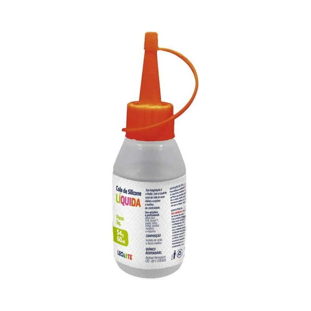 Cola de Silicone L&iacute;quida Leonora 4314 60ml Incolor
