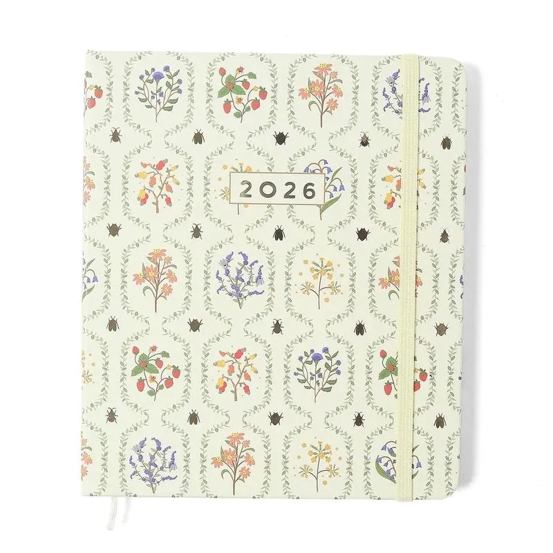 Agenda Planner Semanal Cicero 2026 Jardim Off White 17x19,5cm