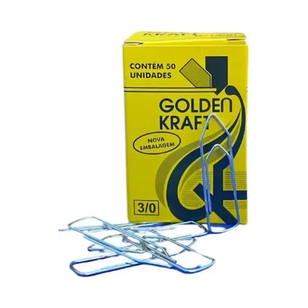 Clips para Papel 11 mm x 37 mm Golden Kraft Colorido 50 Unidades