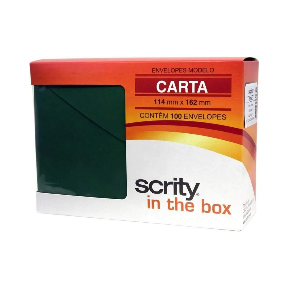 Envelope Carta 114x162mm Verde Scrity 100 un