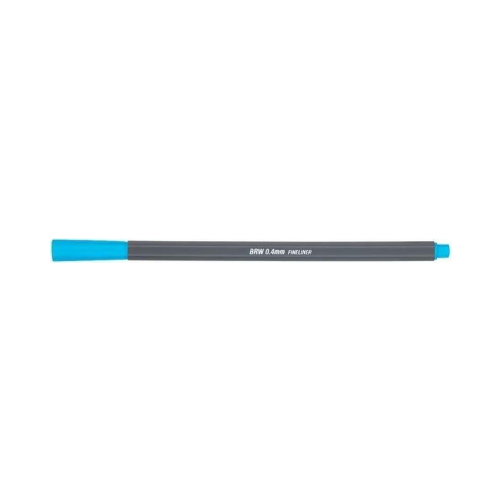 Caneta Fine 0.4mm BRW Azul Neon Unit&aacute;ria