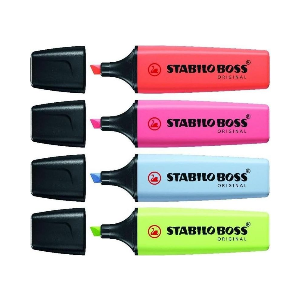 Marca-Texto Boss Pastel Stabilo Estojo com 4 Cores
