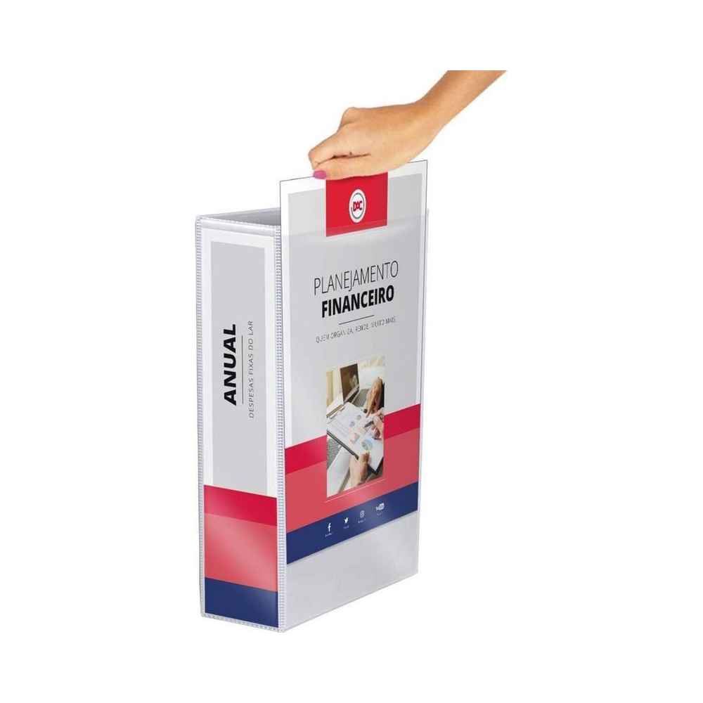 Fich&aacute;rio Universit&aacute;rio 75mm 4 argolas DAC Branco 255mm x 330mm