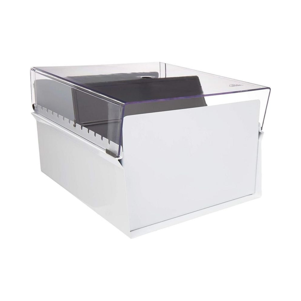 Fich&aacute;rio de Mesa A&ccedil;o e Poliestireno 6x9 Acrimet Branco Cristal