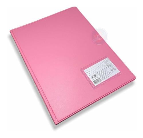 Pasta Catálogo 20 envelopes 0.12mm 4 colchetes ACP Rosa 245mm x 335mm x 20mm
