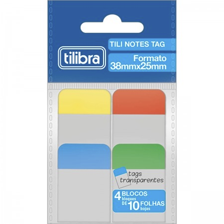 Notas Adesivas 38mm x 25mm Tilibra Tili Notes 4 Cores 40 Folhas