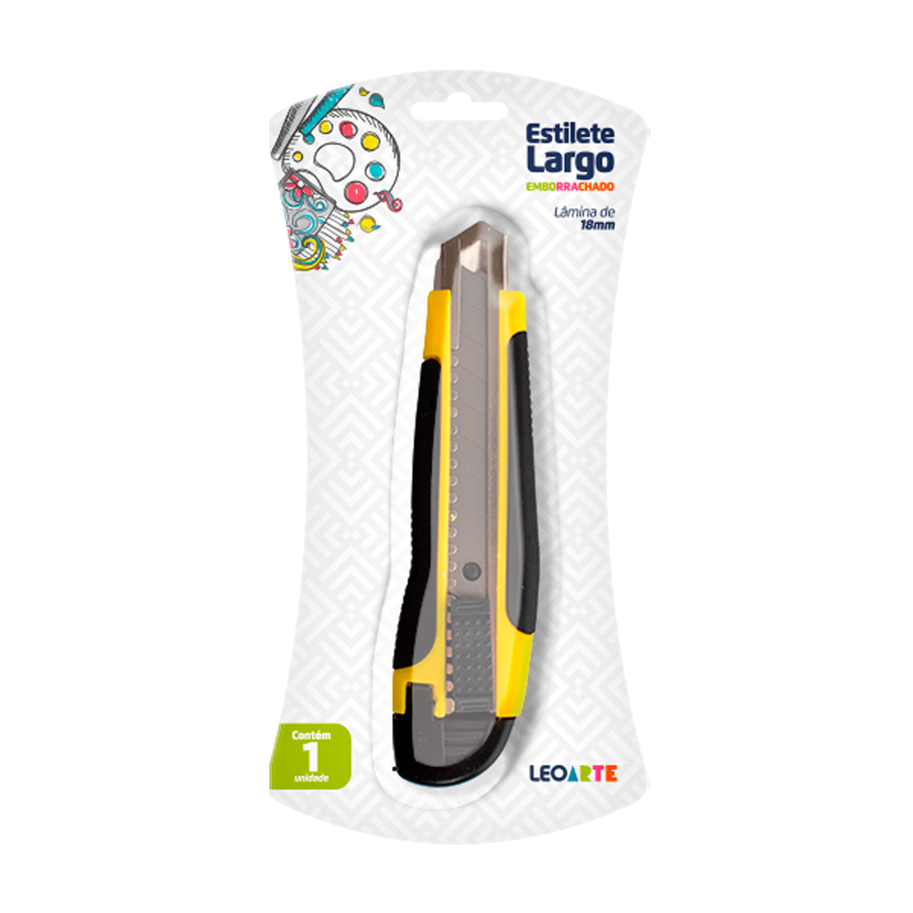 Estilete Largo Emborrachado 18mm Leoarte